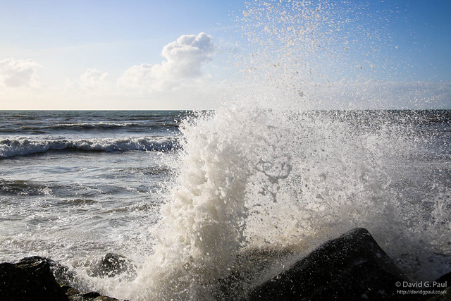 Waves crashing in Westward Ho!
