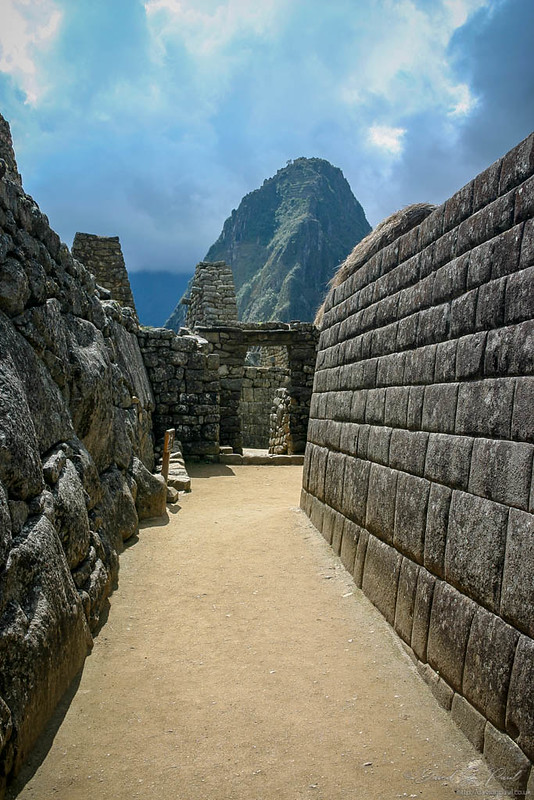 Walking around the ruins of Machu Picchu