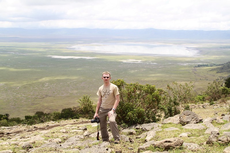 Me inside the rim of the Ngorongoro Crater