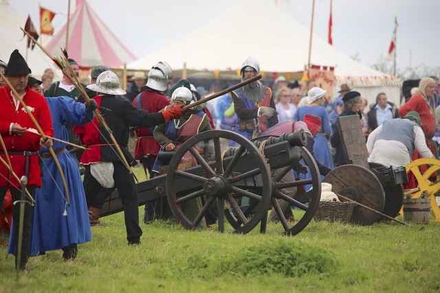 Preparing to fire the cannons