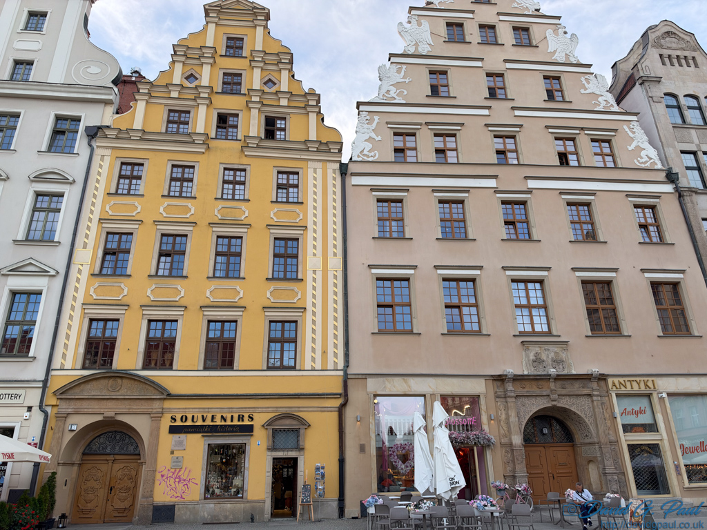 Yellow and cream coloured buildings