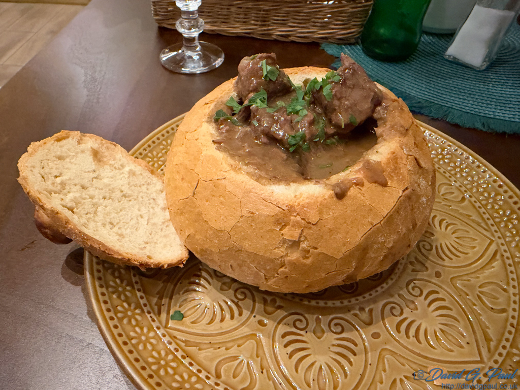 Goulash in bread